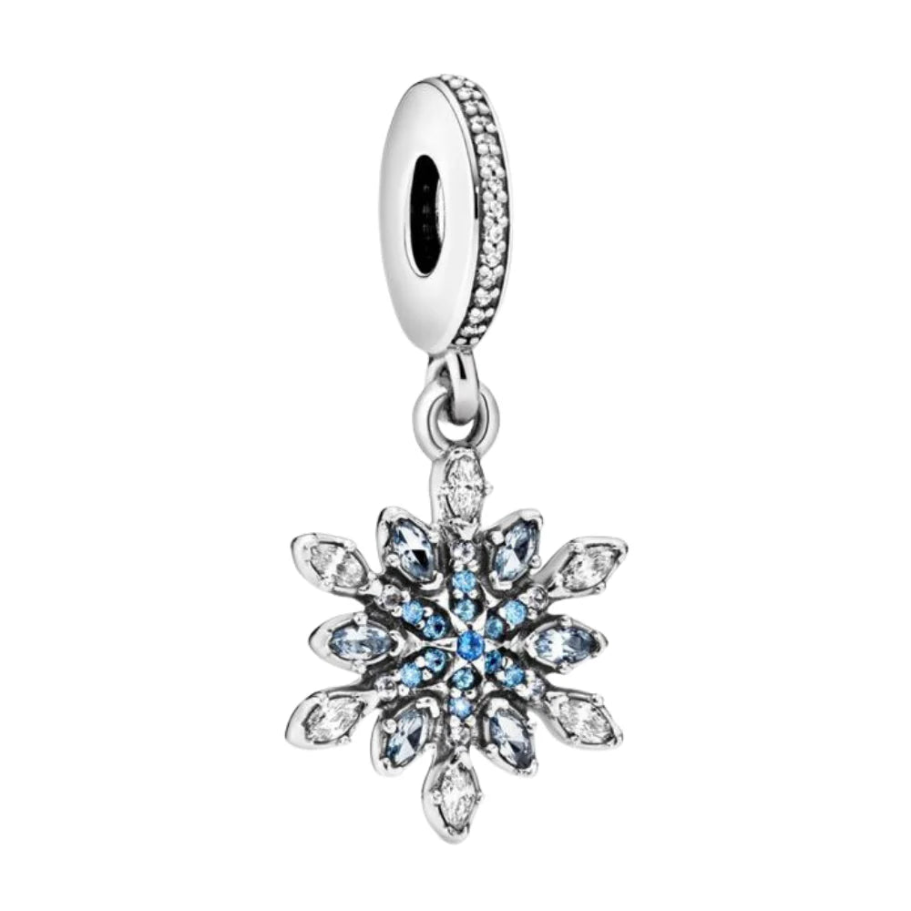 Charm Pandora Copo De Nieve Brillante Azul