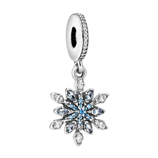 Charm Pandora Copo De Nieve Brillante Azul