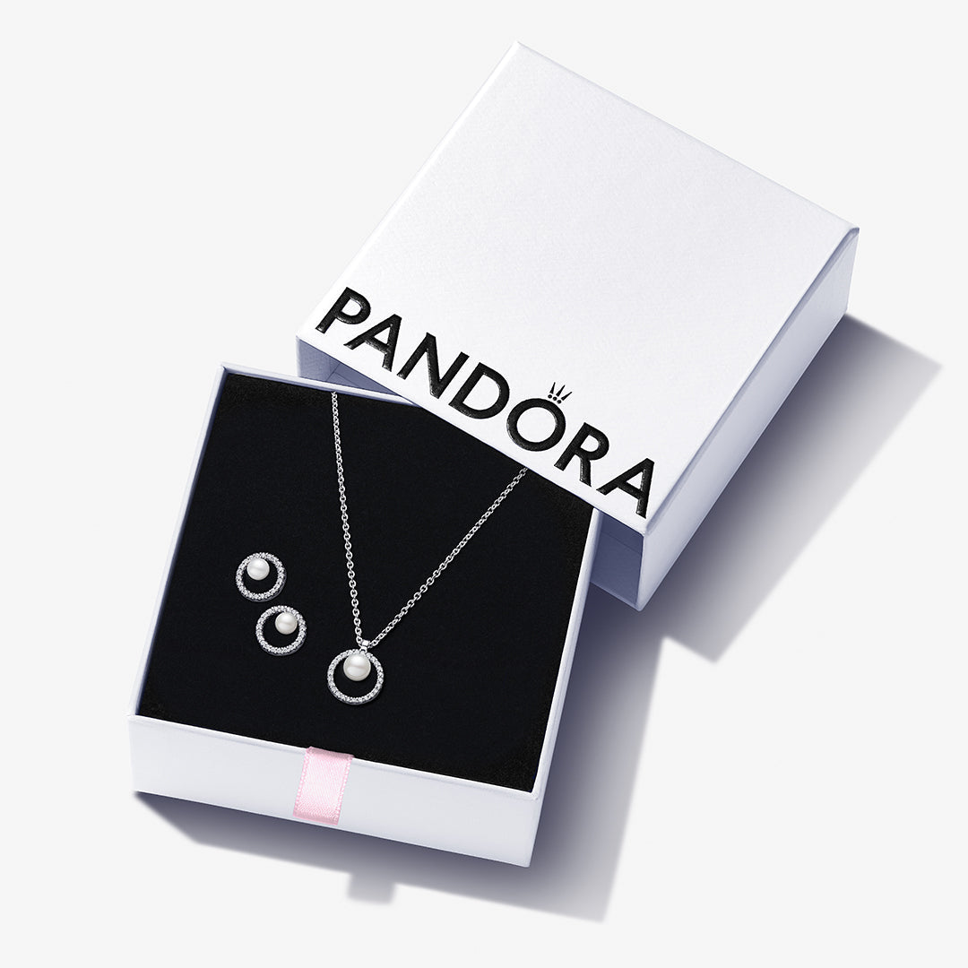 Set De Regalo Pandora Atemporal De Perlas Cultivas En Agua Dulce