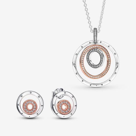 Set De Regalo Pandora Circular 2 tonos