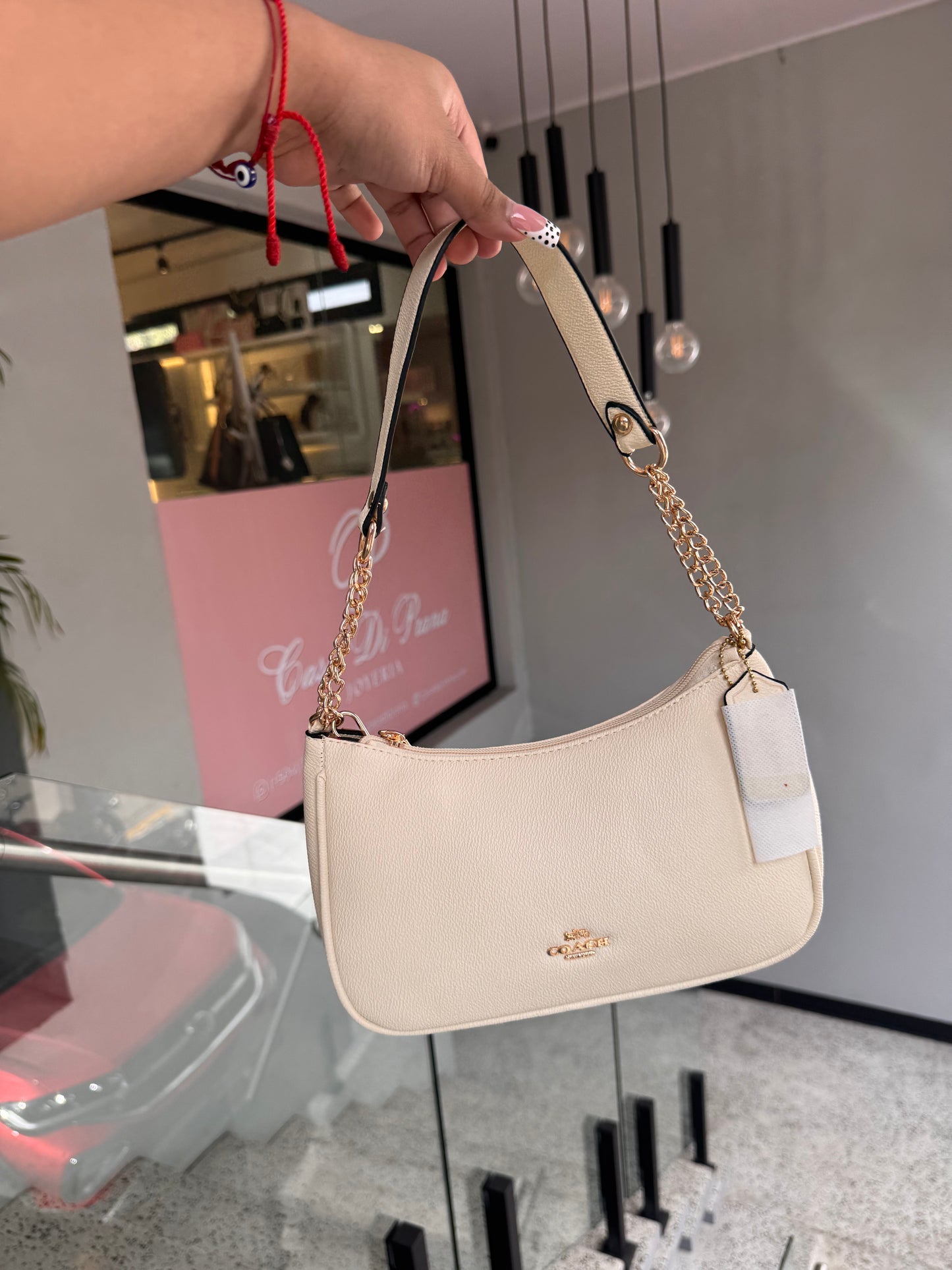 Cartera Coach De Hombro Mediana Teri Color Beige