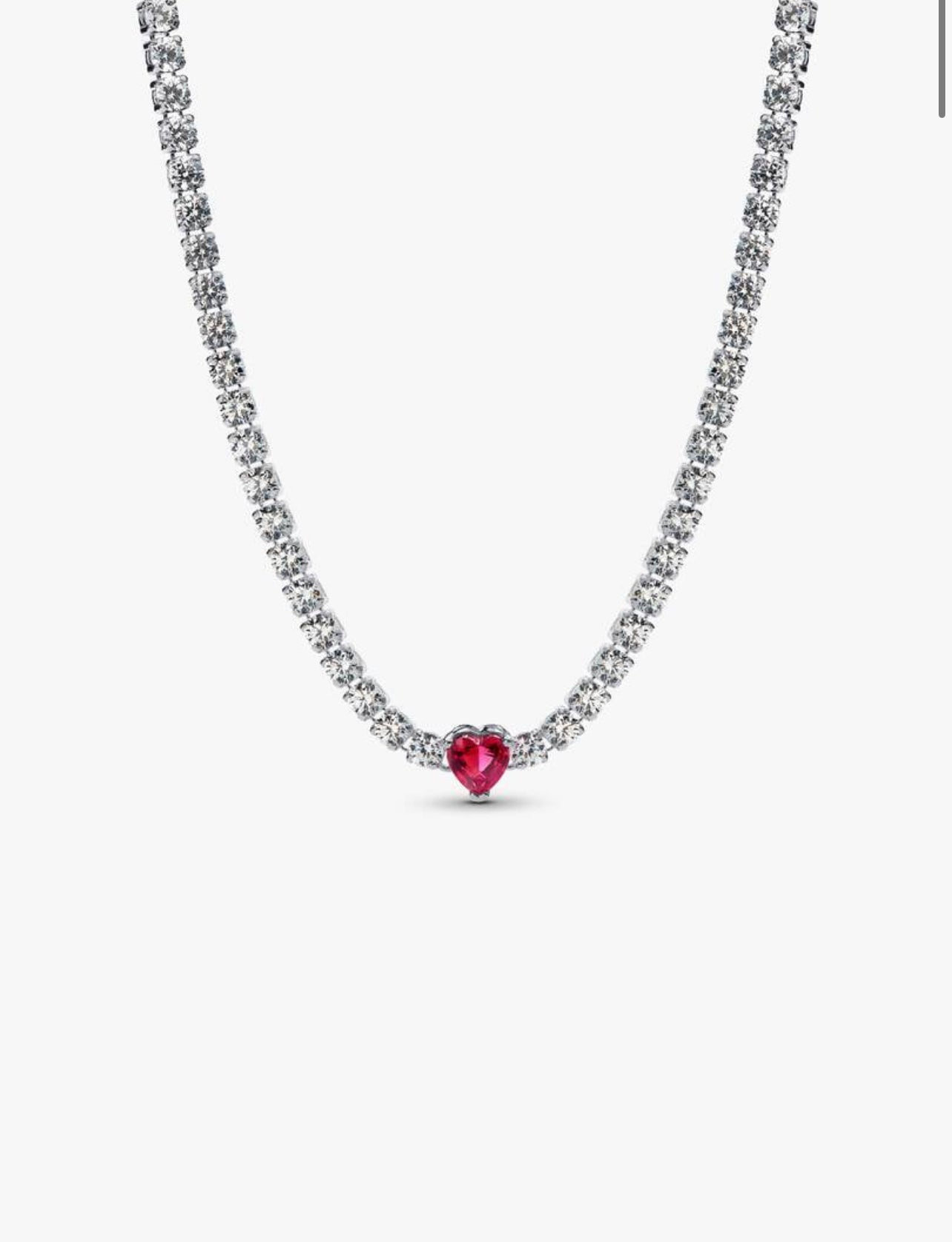 Choker Pandora Halo Corazón Rojo Brillante