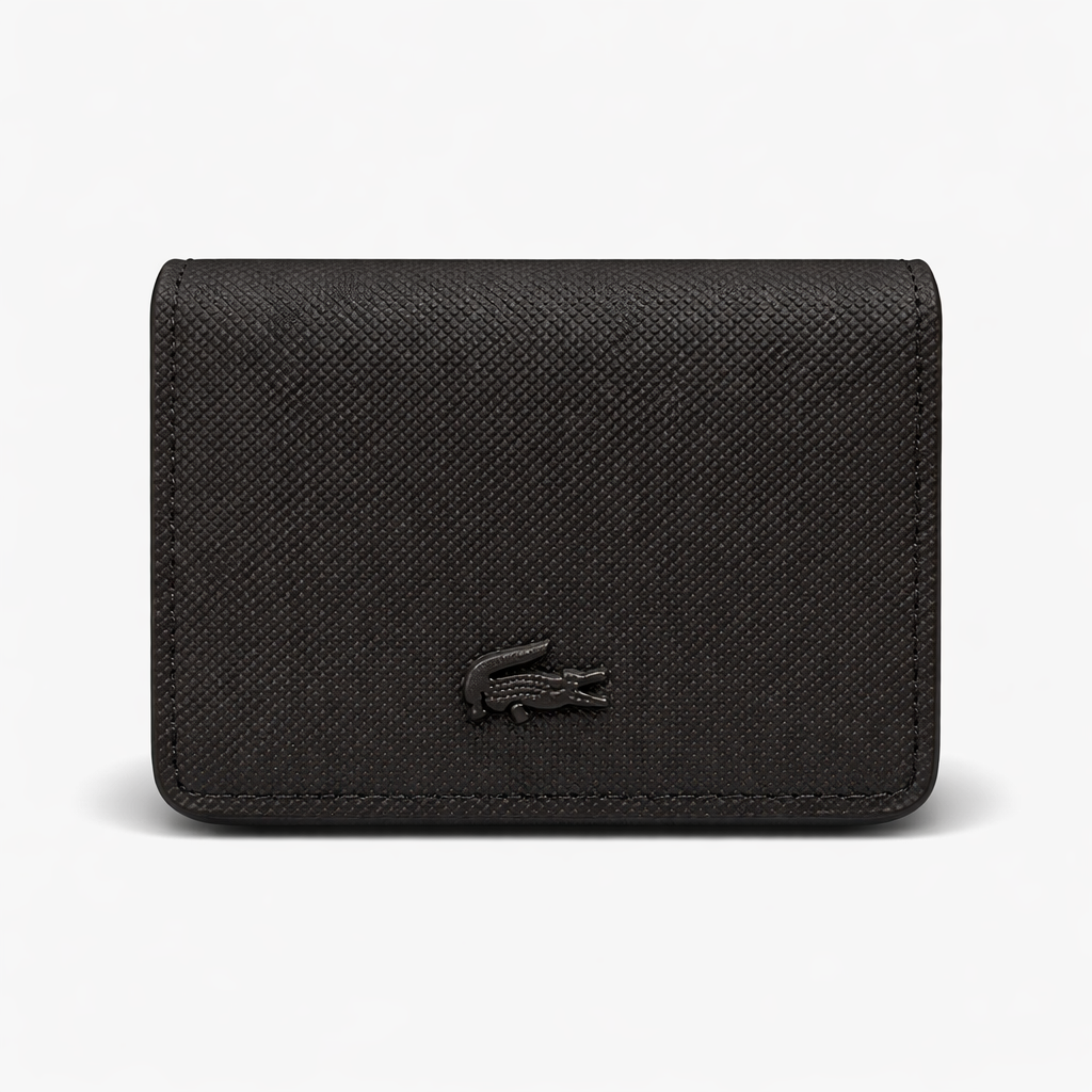 Monedero Lacoste Negro Con Caja
