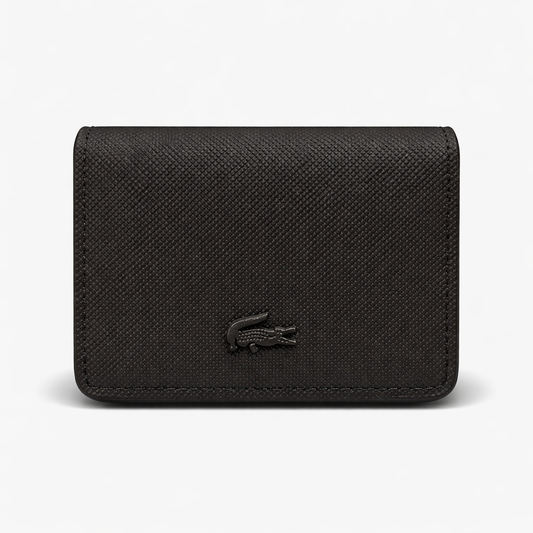 Monedero Lacoste Negro Con Caja