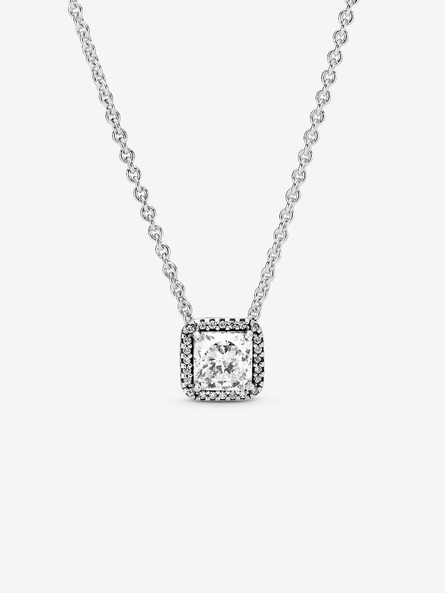 Collar Pandora Cuadrado Elegancia Atemporal Blanco