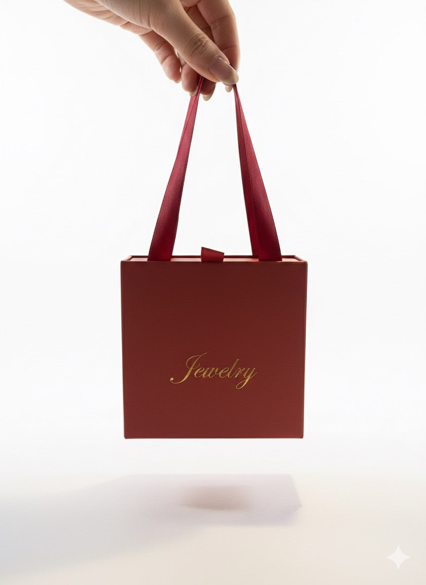 Caja de Regalo Estilo Cartera Para Joyas Color Rojo