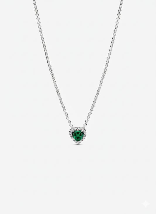Collar Pandora Corazón Verde
