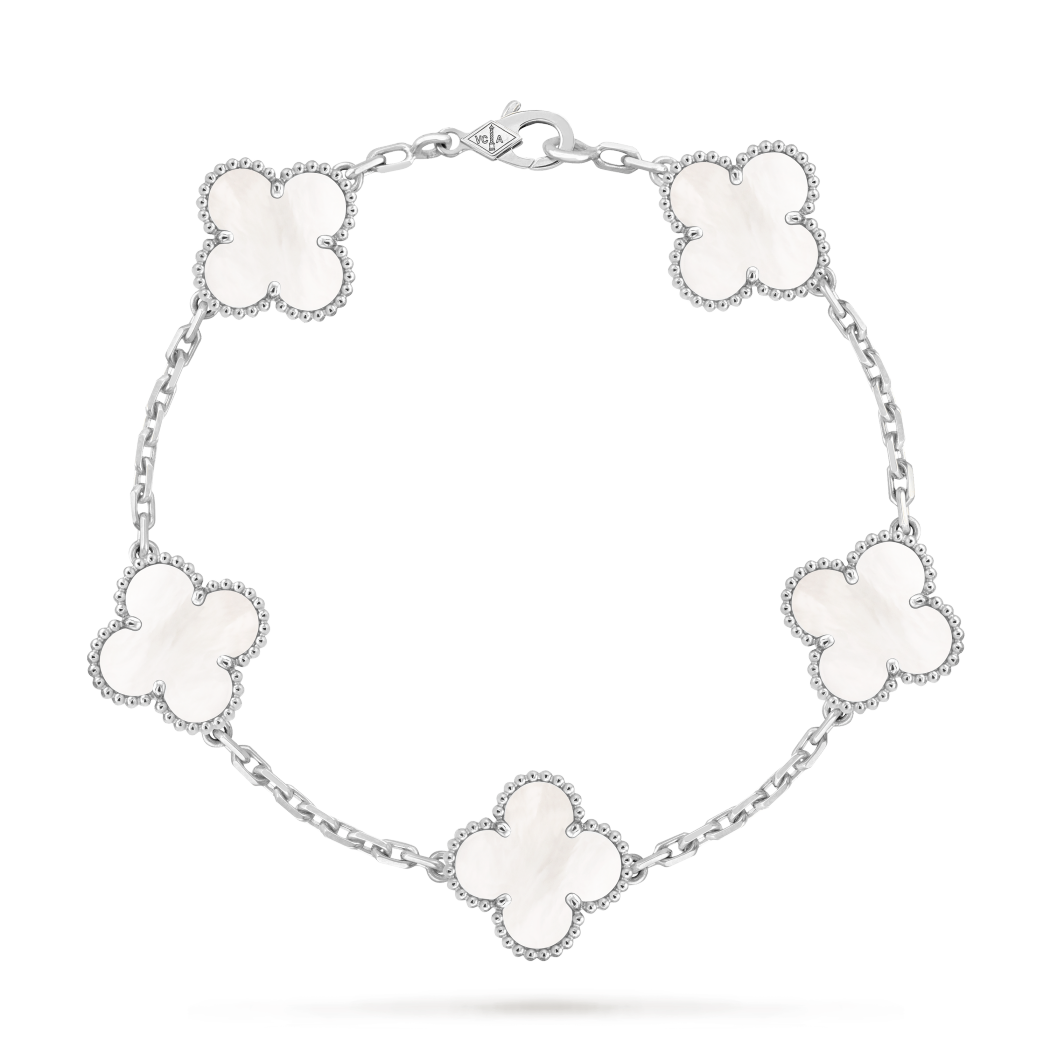 Brazalete Van Cleef Blanca Con Paquetería