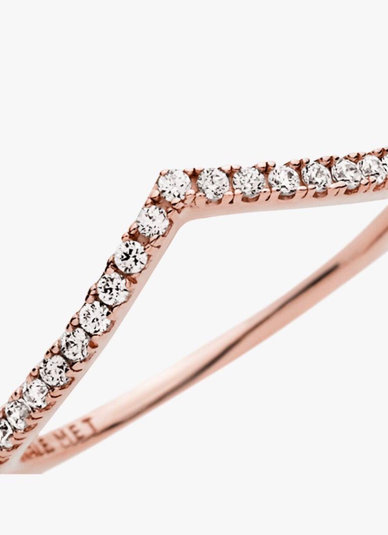 Anillo Pandora Hueso de los deseos deslumbrante Rose Gold