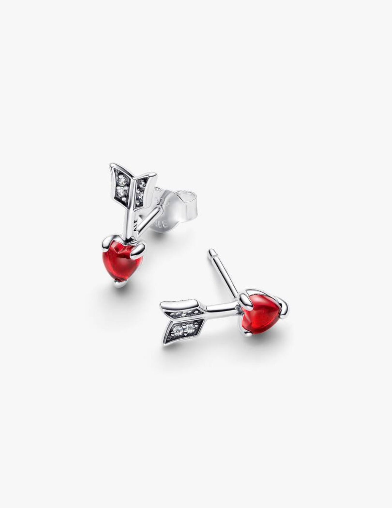 Pendientes Pandora Flecha y Corazón Cristal de Murano