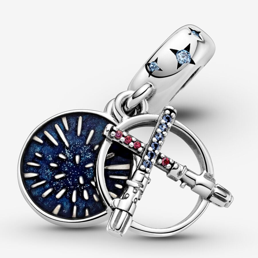 Charm Pandora colgante doble de sable de luz de Star Wars