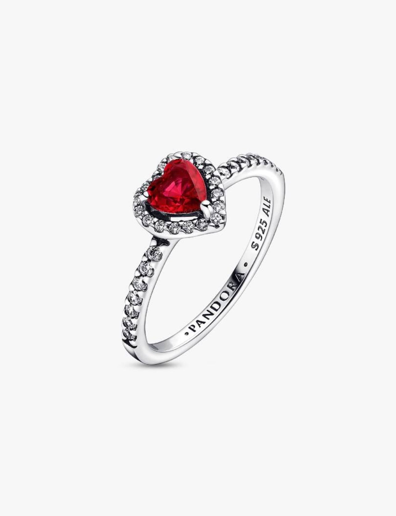 Anillo Pandora Corazón Rojo Brillante