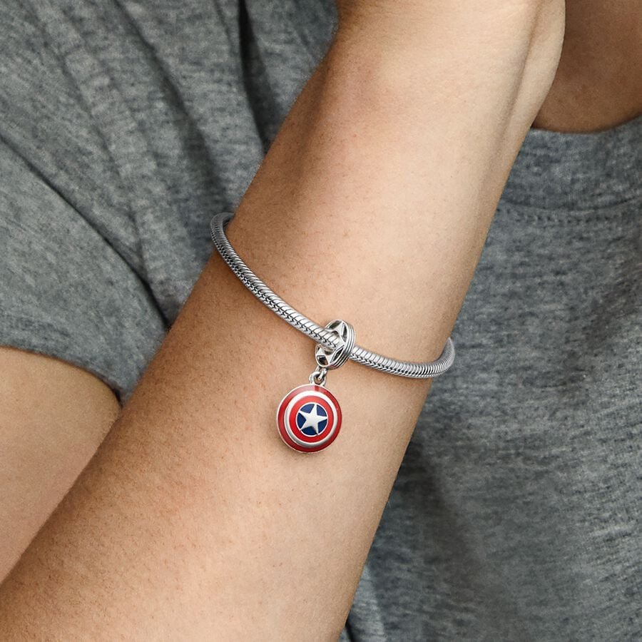 Charm Pandora Colgante Escudo Capitán América los Vengadores de Marvel