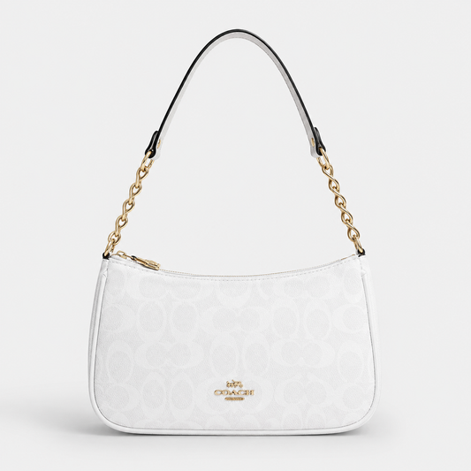 Cartera Coach De Hombro Mediana Teri Color Blanco Matte