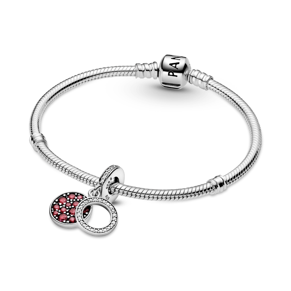 Charm Pandora Colgante Doble Disco Rojo Reluciente