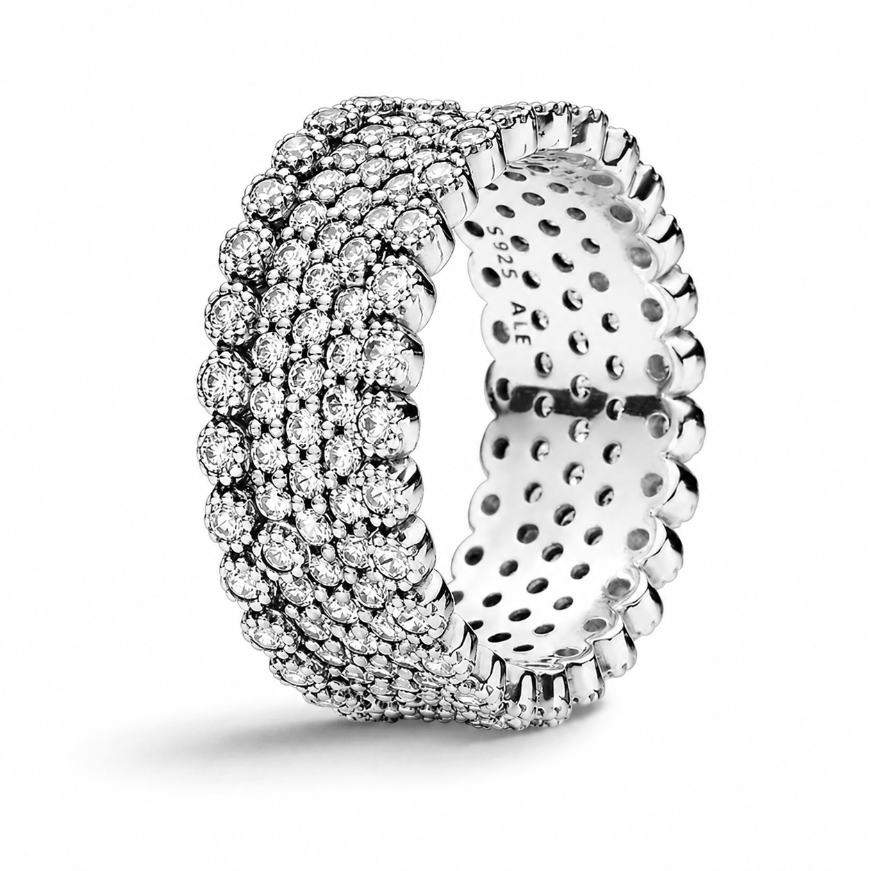 Anillo Pandora Banda Pave Brillo Lujoso