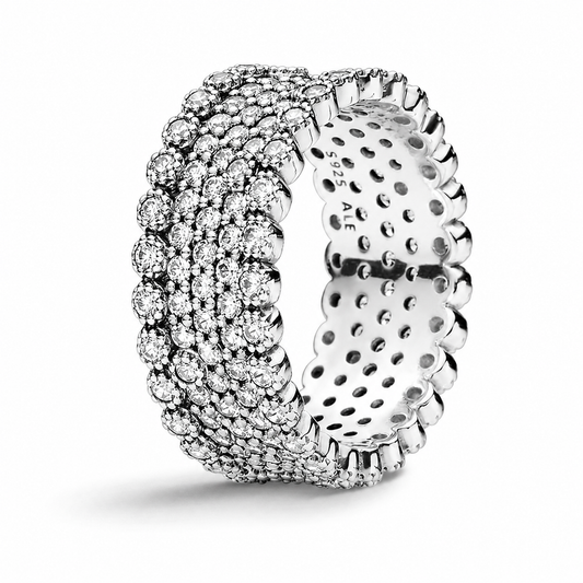 Anillo Pandora Banda Pave Brillo Lujoso