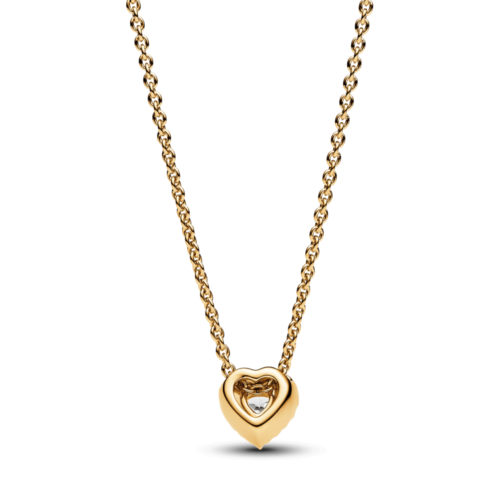 Collar Pandora Corazón Brillante Dorado