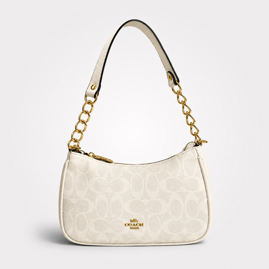 Cartera Coach De Hombro Mediana Teri Color Beige Matte