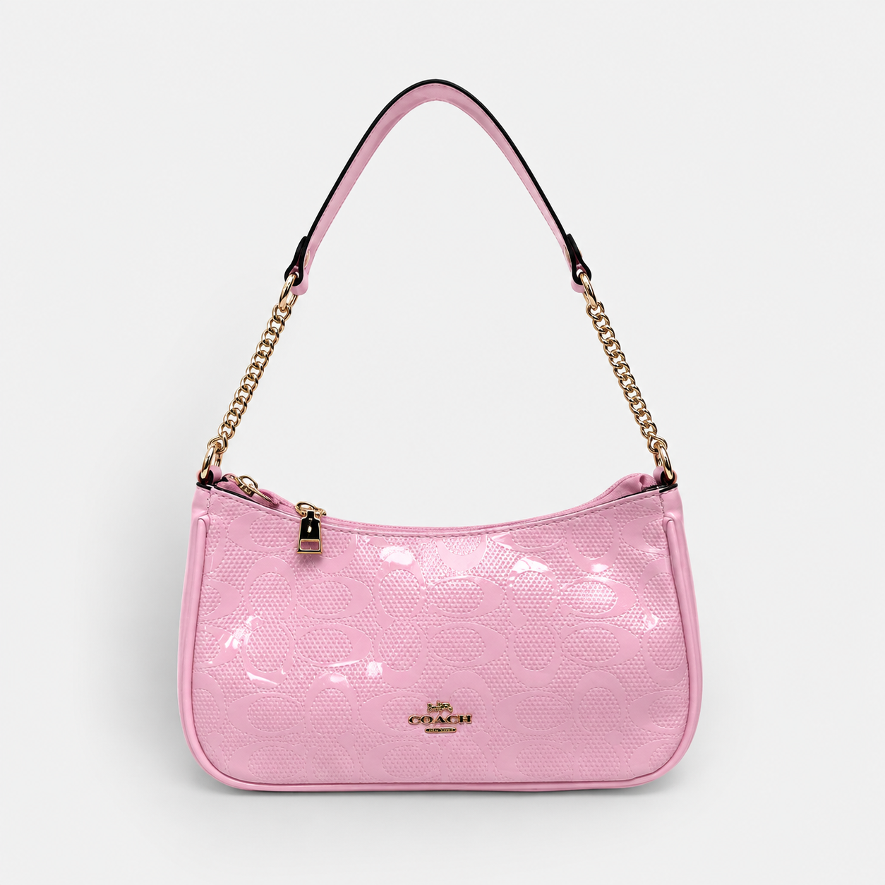 Cartera Coach De Hombro Mediana Teri Color Rosa Charol Brillante