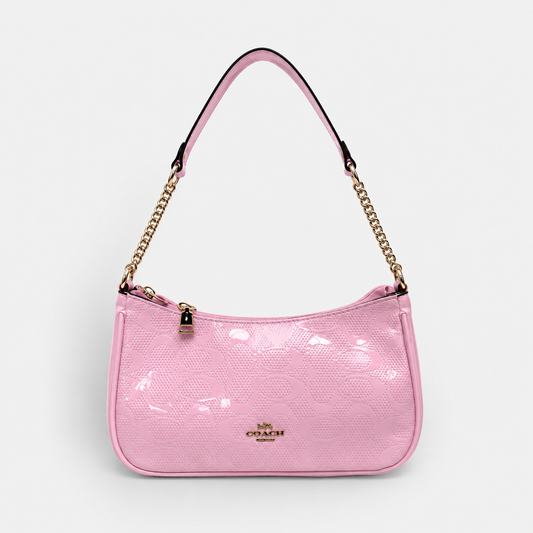 Cartera Coach De Hombro Mediana Teri Color Rosa Charol Brillante