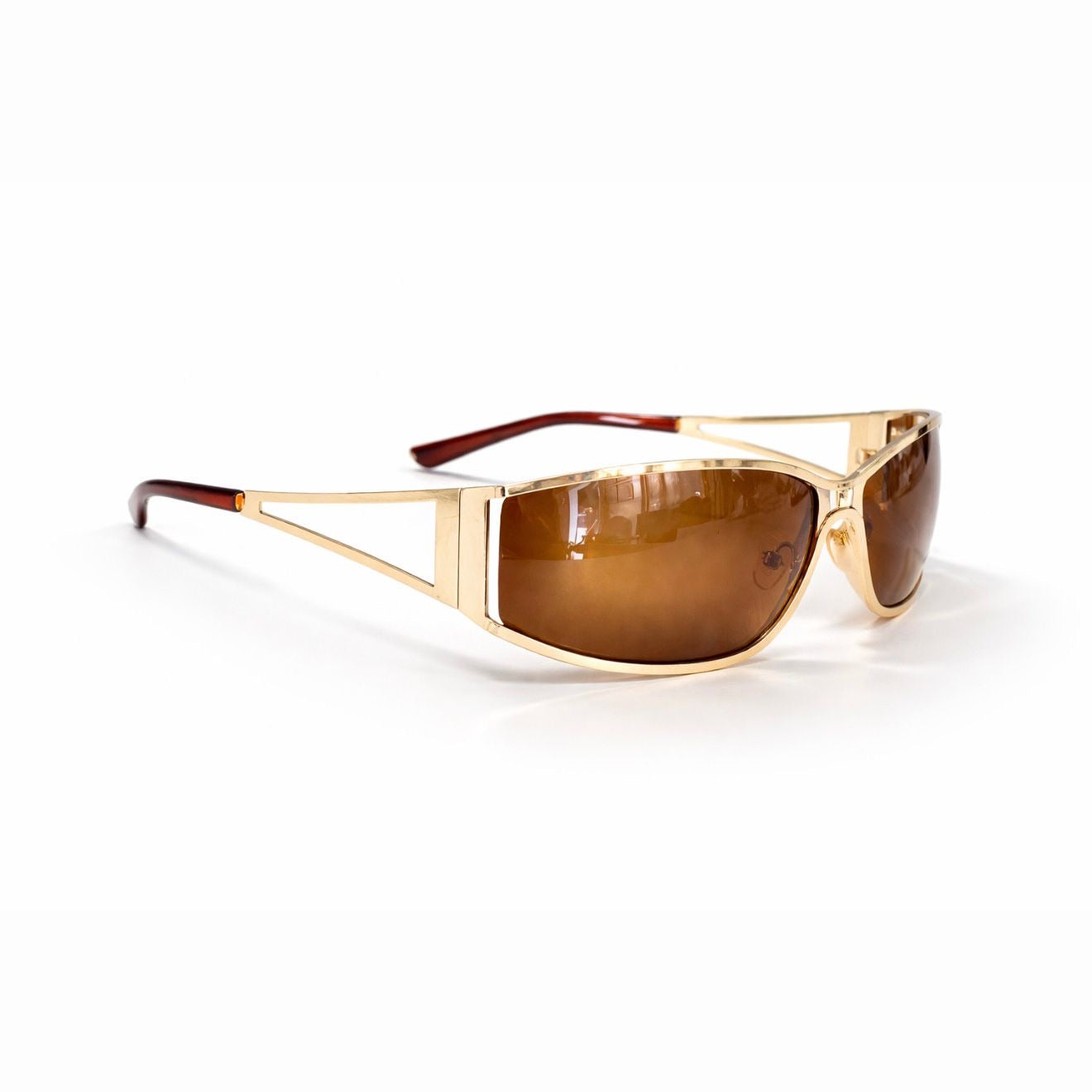 Lentes De Sol Dorados Con Abertura En Los Lados