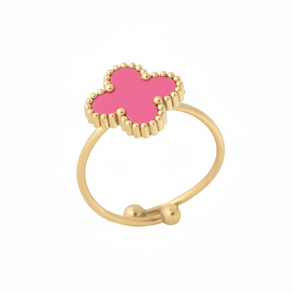 Anillo Ajustable Van Cleef Un Trébol Rosa