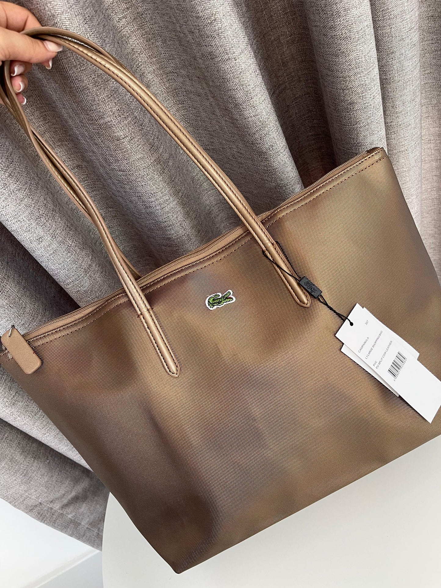Cartera Lacoste tote grande L.12.12 Marrón