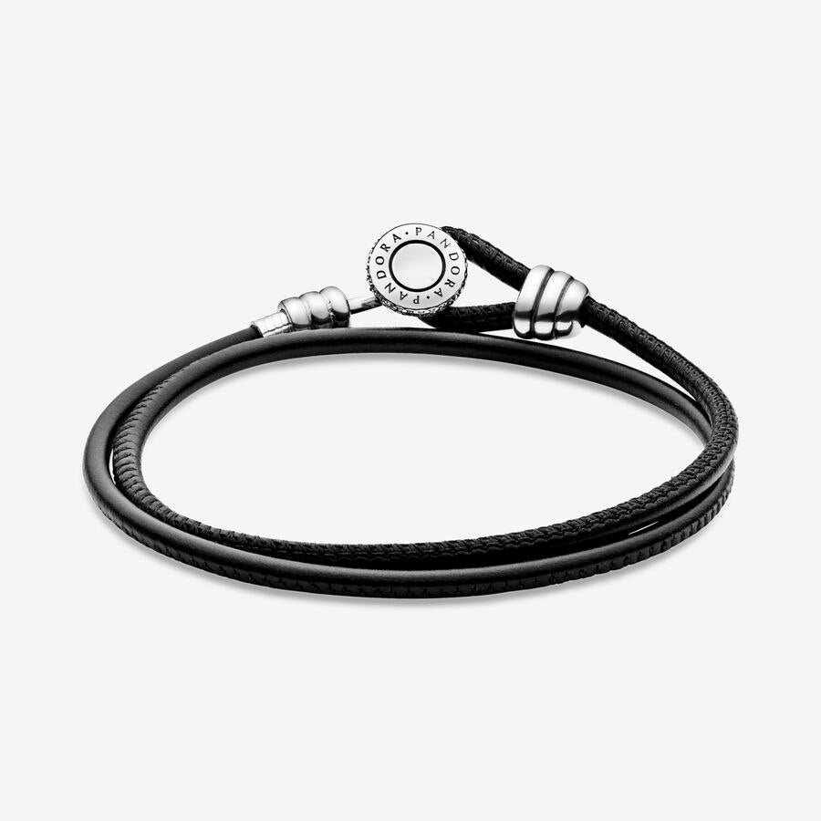 Pulsera Pandora de Cuero Doble Grueso