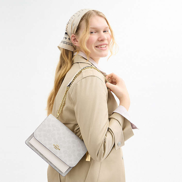 Cartera Coach Crossbody Klare Blanca Con Caja