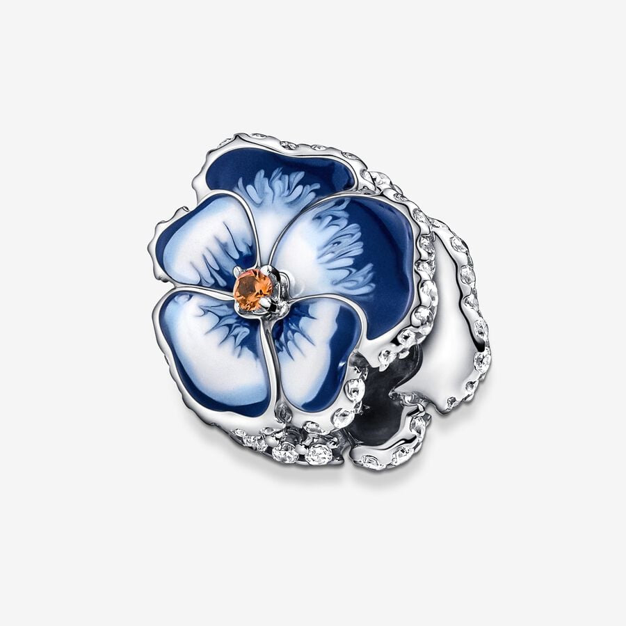 Charm Pandora Flor Pensamiento Azul