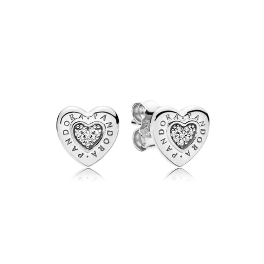 Aretes Pandora De Logo De Corazón