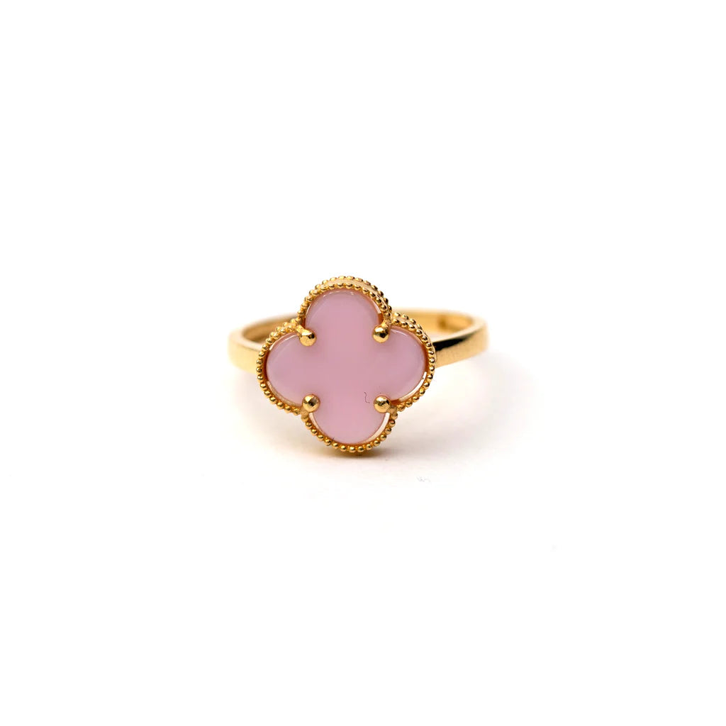 Anillo Ajustable Van Cleef Un Trébol Rosa