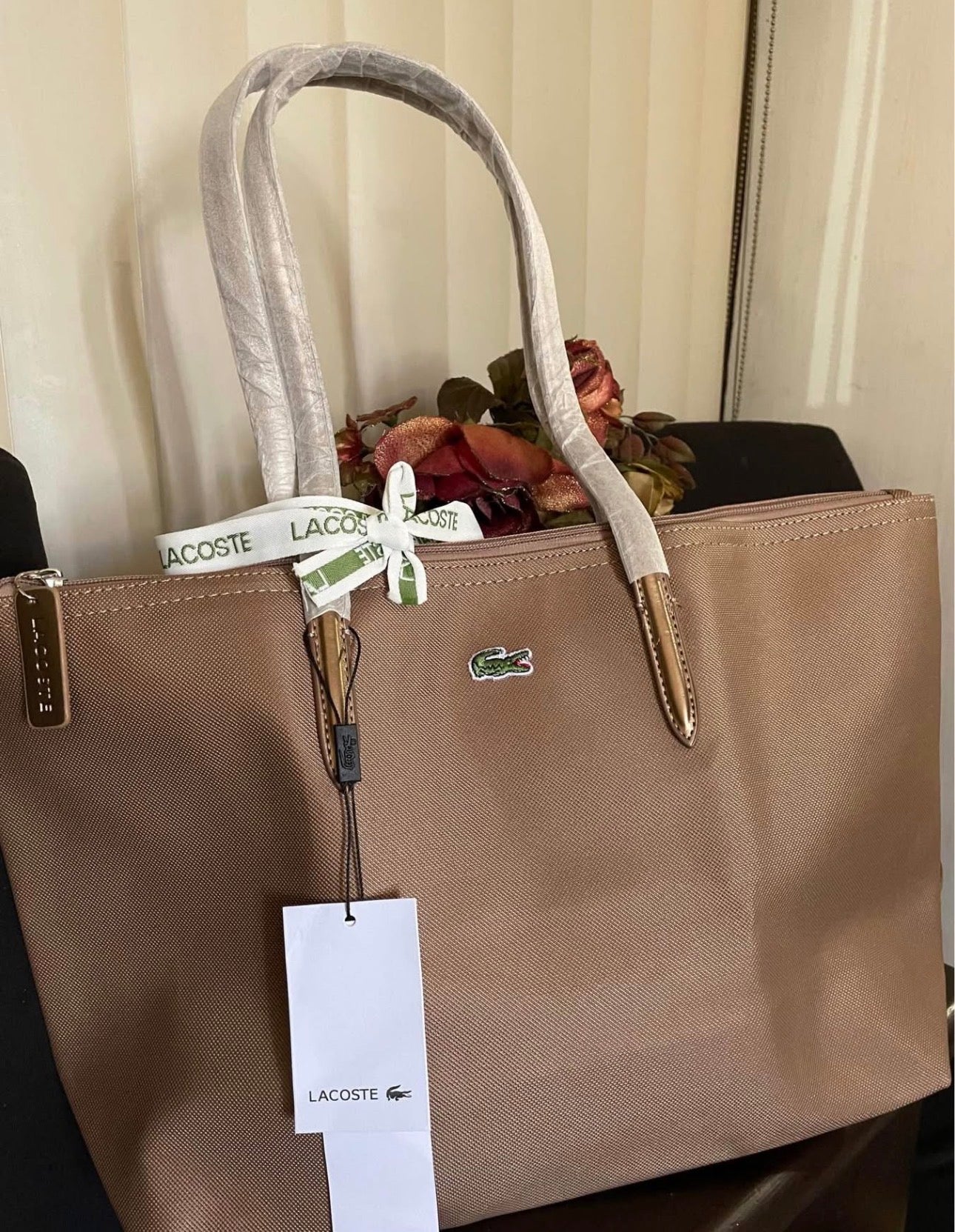 Cartera Lacoste tote grande L.12.12 Marrón