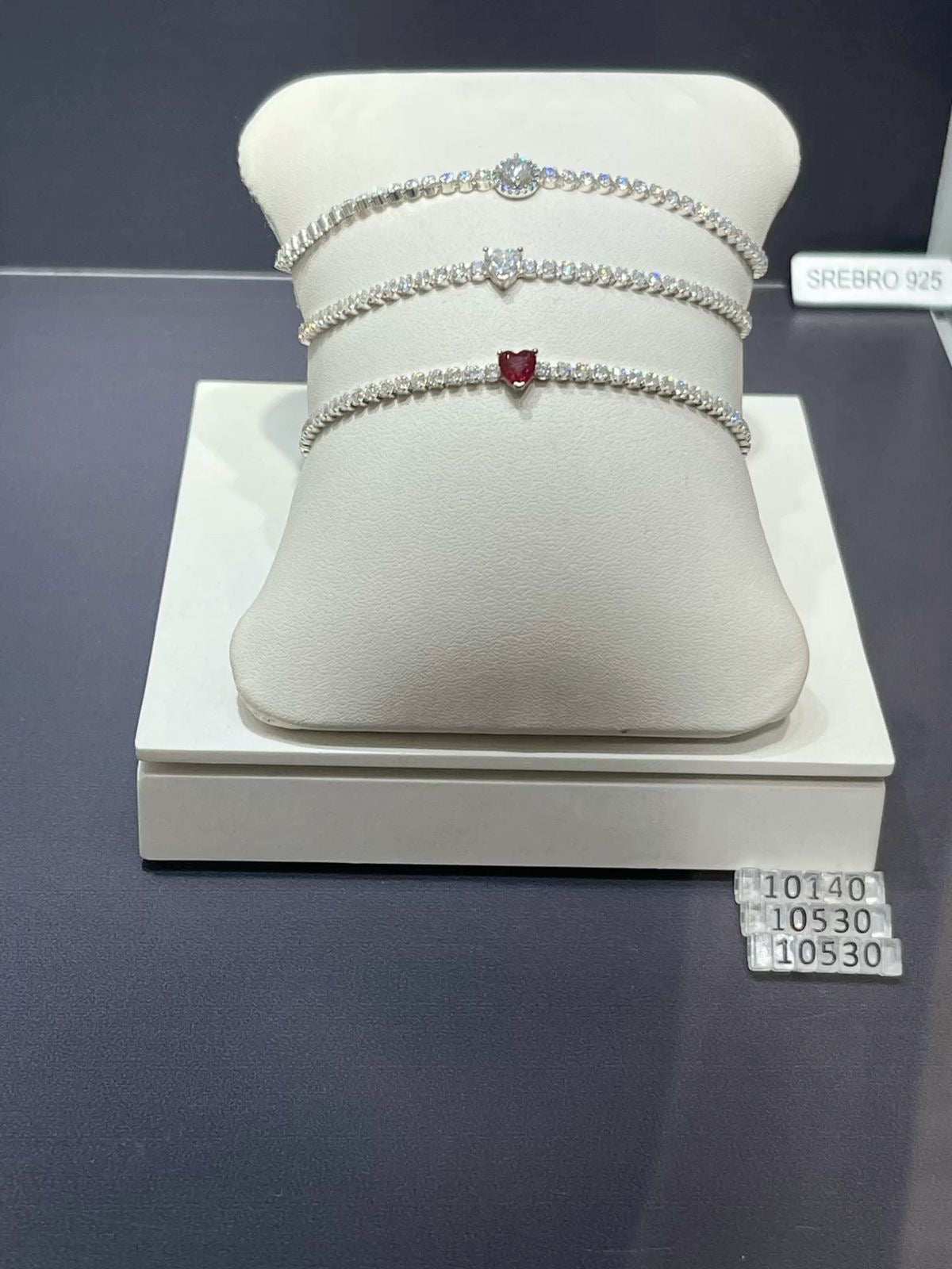 Pulsera Pandora de Tenis Corazón Rojo Brillante