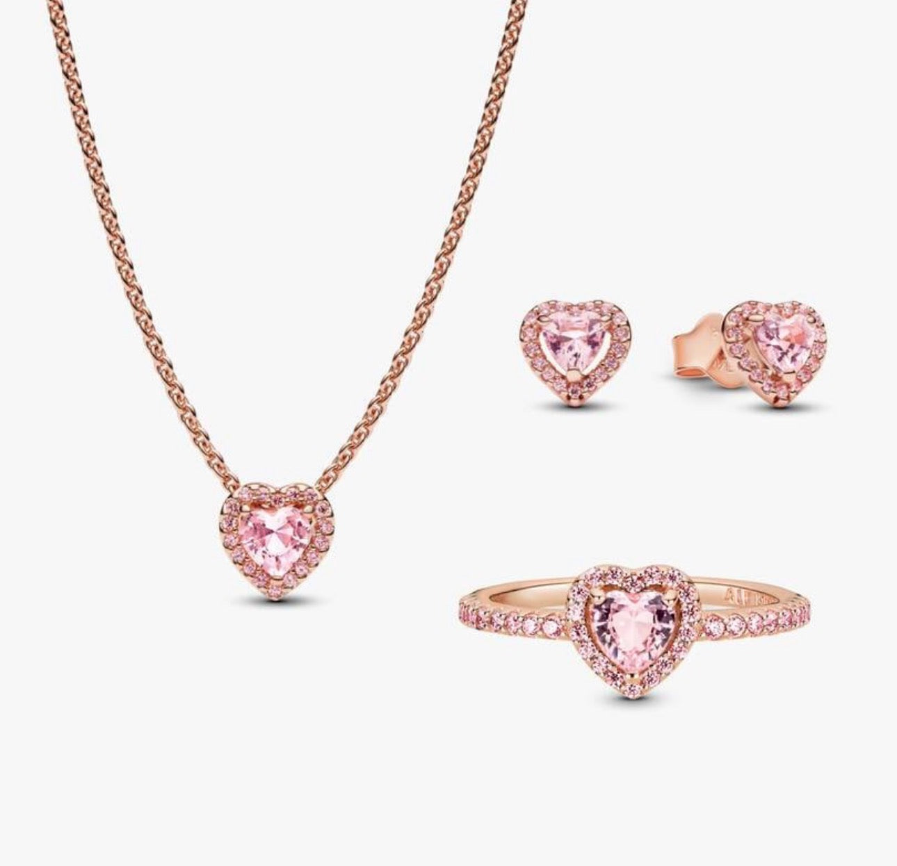 Set de Regalo Pandora Corazón Rosado En Rose Gold