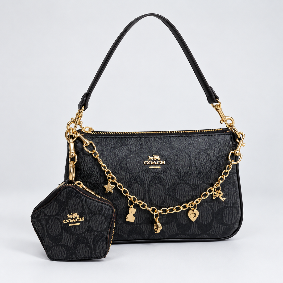 Cartera Coach Nolita Marrón Oscuro con Monedero De Estrella (con caja)