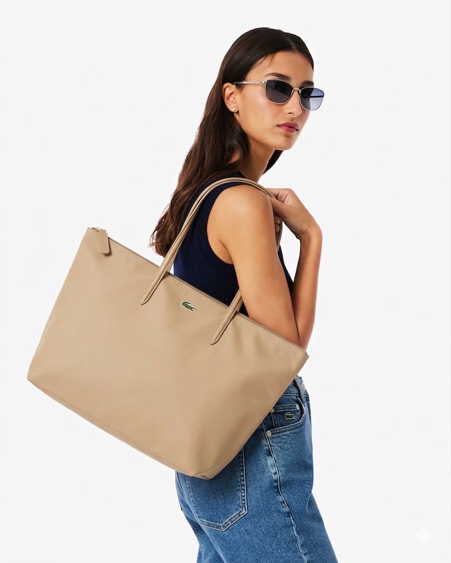 Cartera Lacoste tote grande L.12.12 Khaki