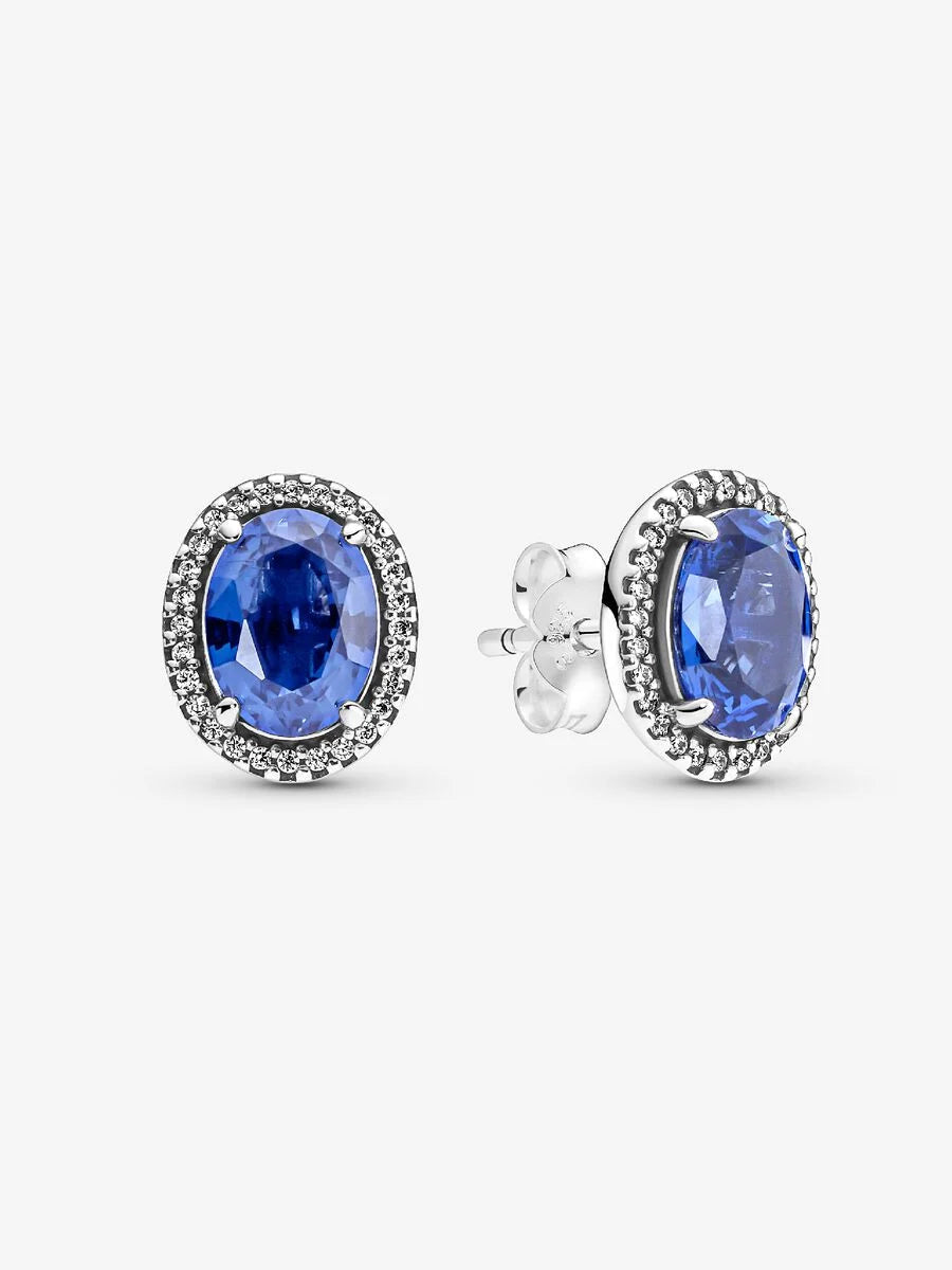 Set De Regalo Pandora Halo De Impacto Ovalado Azul