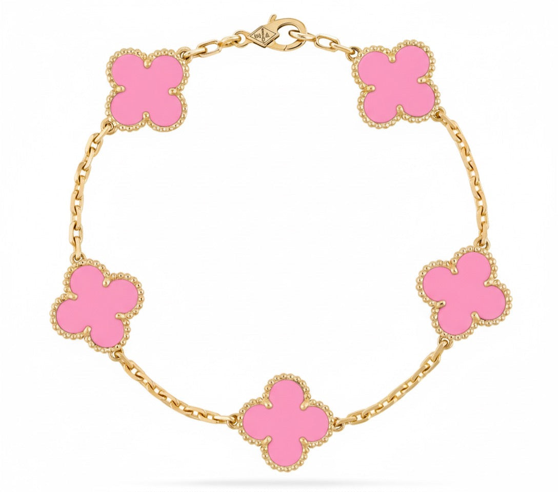 Brazalete Van Cleef Rosada Con Paquetería