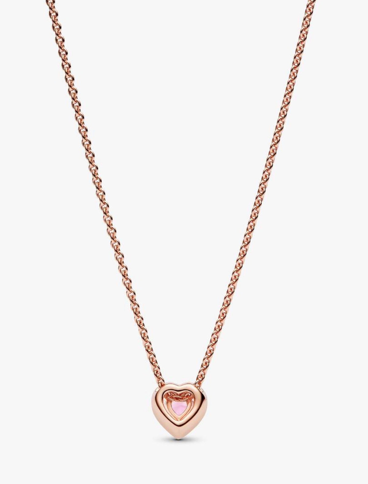 Collar Pandora Corazón Rosado Brillante Rose Gold