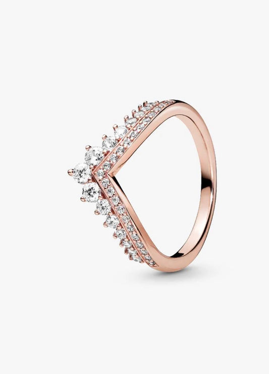 Anillo Pandora Deseo Clásico Princesa En Rose Gold