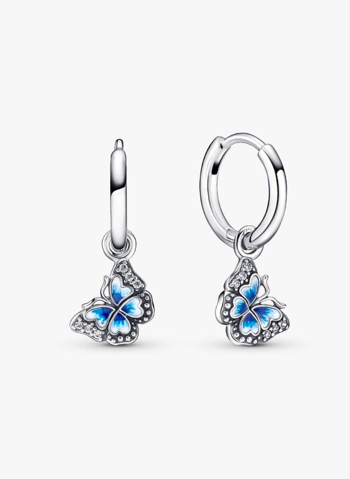 Aretes Pandora de aro Mariposa azul