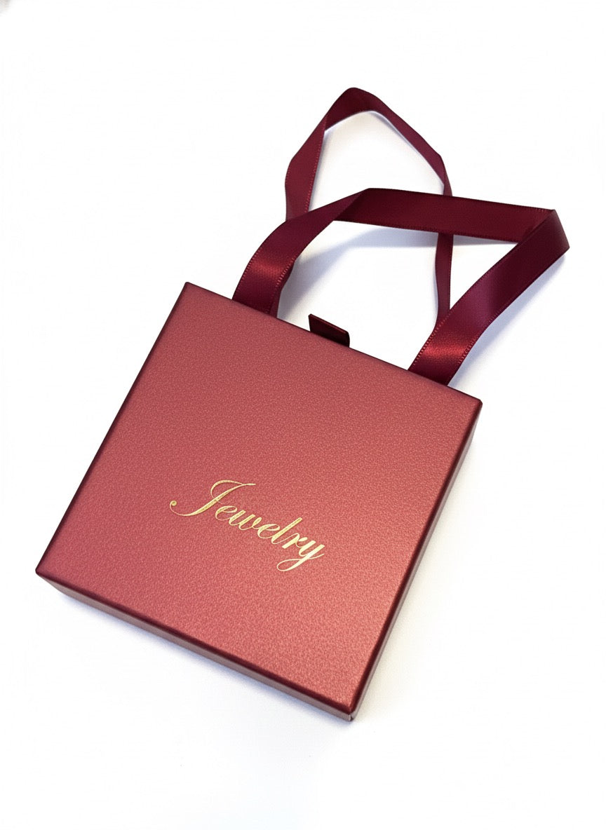 Caja de Regalo Estilo Cartera Para Joyas Color Rojo