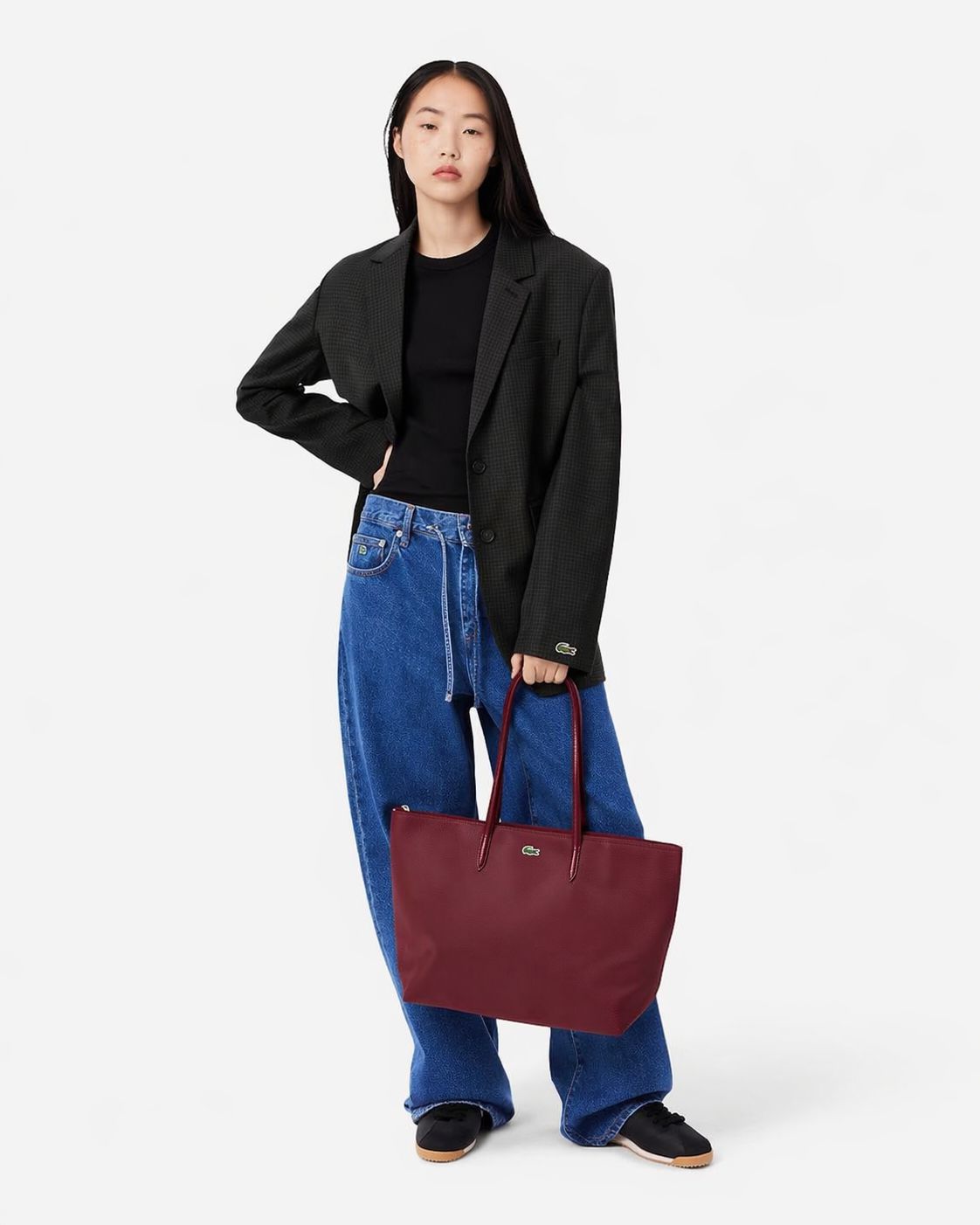 Cartera Lacoste Tote Grande L.12.12 Rojo Vino