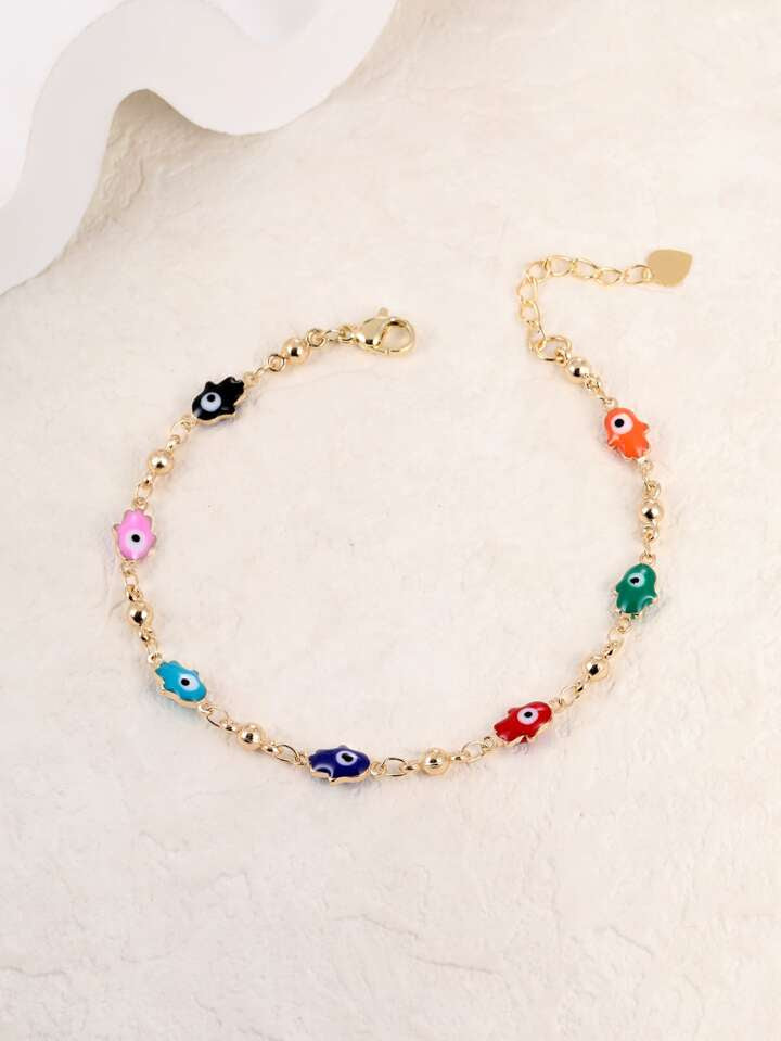 Pulsera Mano Ojo Turco Colores