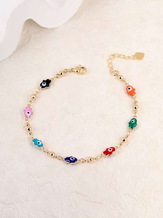 Pulsera Mano Ojo Turco Colores