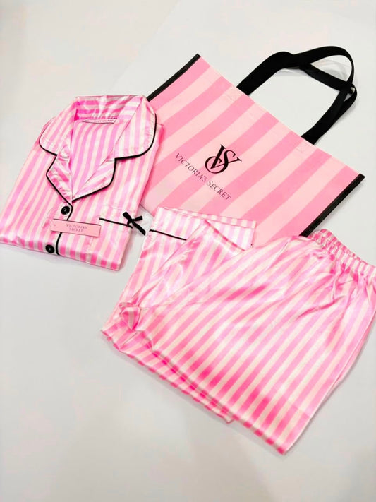 Pijama De Victoria’s Secret De Pantalón con Rayas Rosas