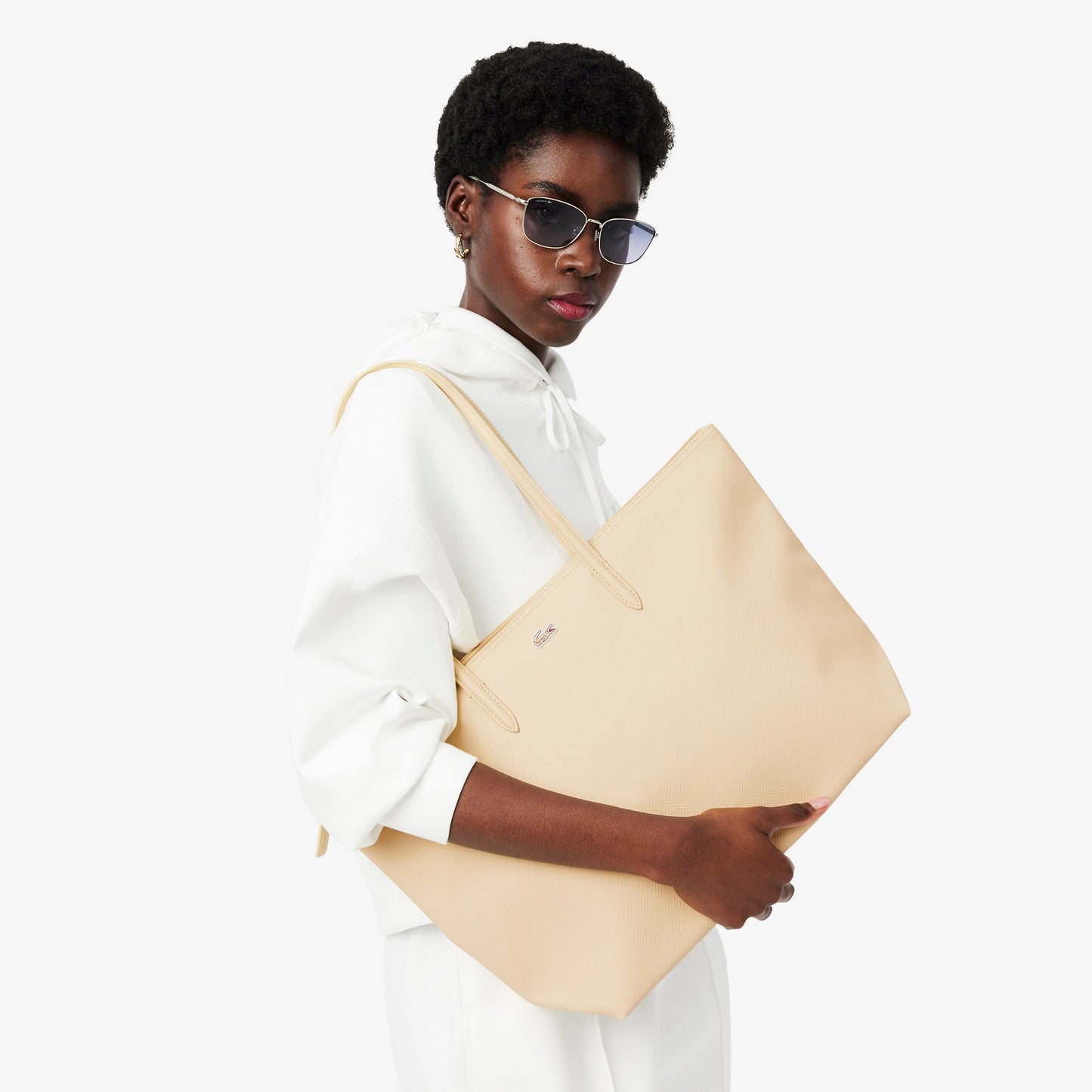 Cartera Lacoste tote grande L.12.12 Beige Claro