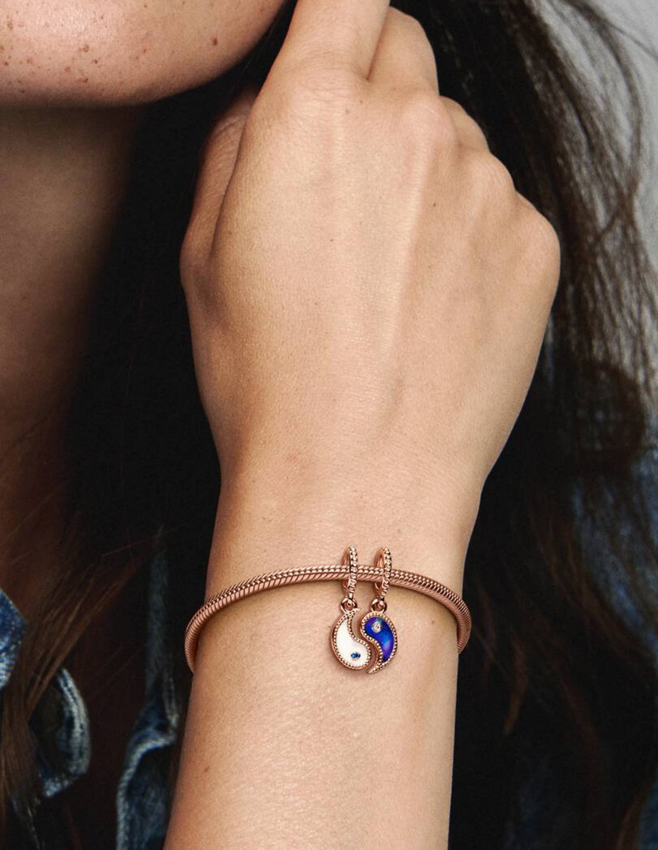 Charm Pandora Brillante de Yin y Yang En Rose Gold (2 charms)